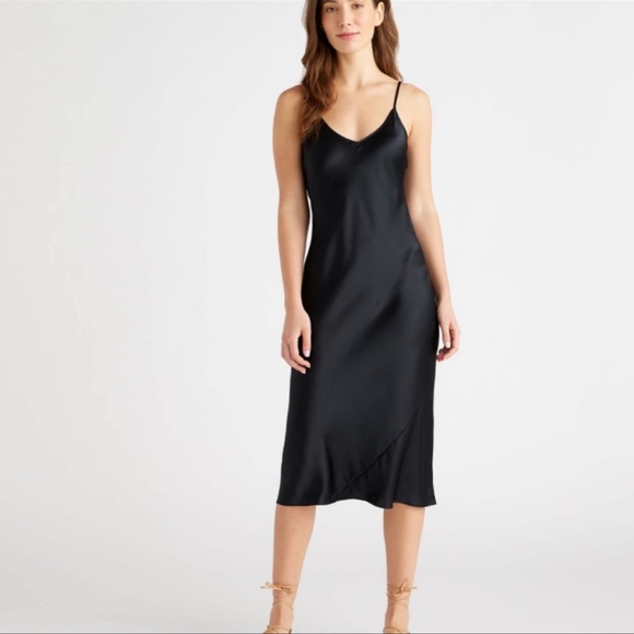 Aritzia Dresses & Skirts - Aritzia Wilfred Free Midi Slip Dress Navy Blue Size Medium
